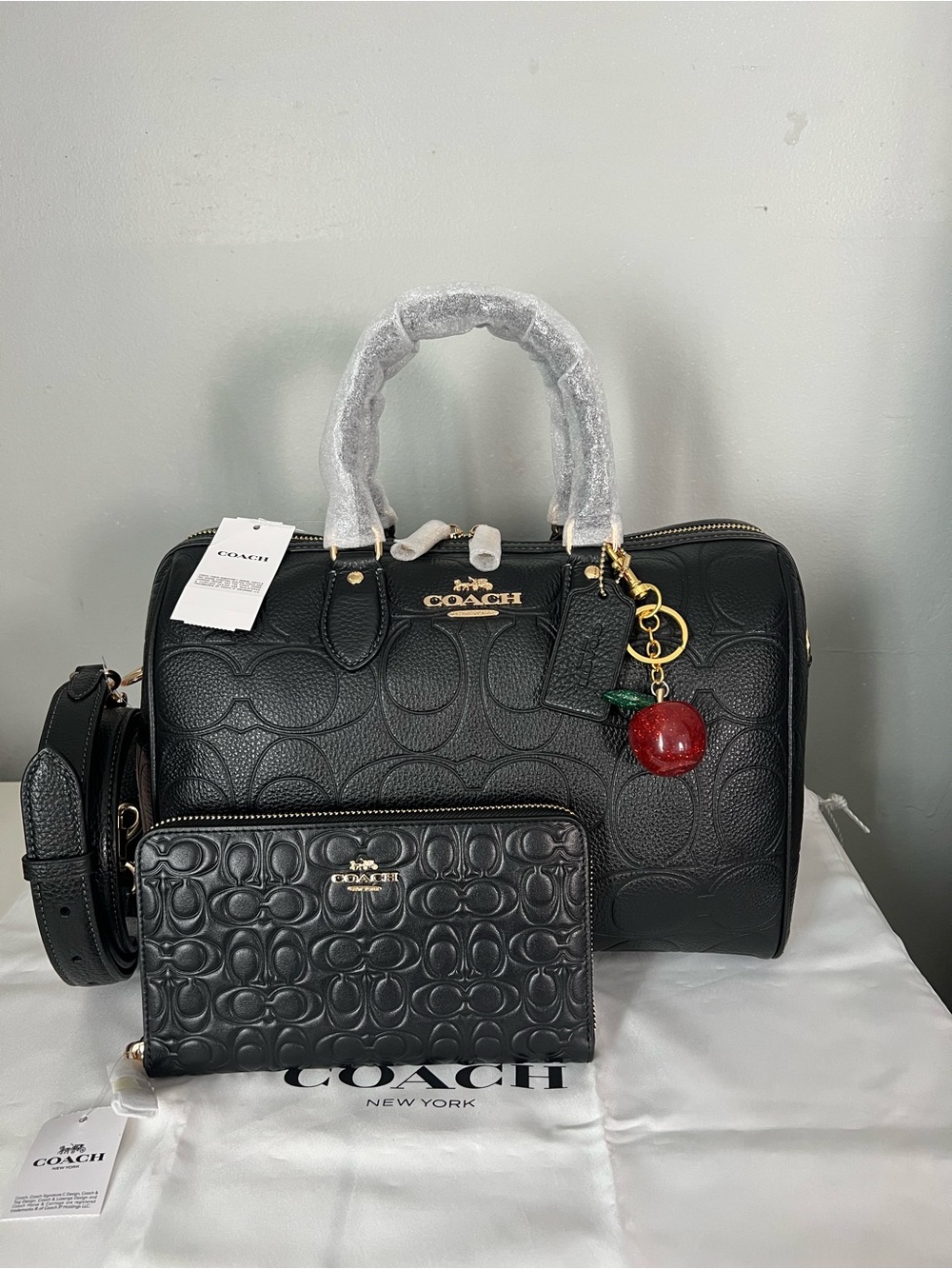 Coach Large Rowan Satchel In Signature Leather With Wallet